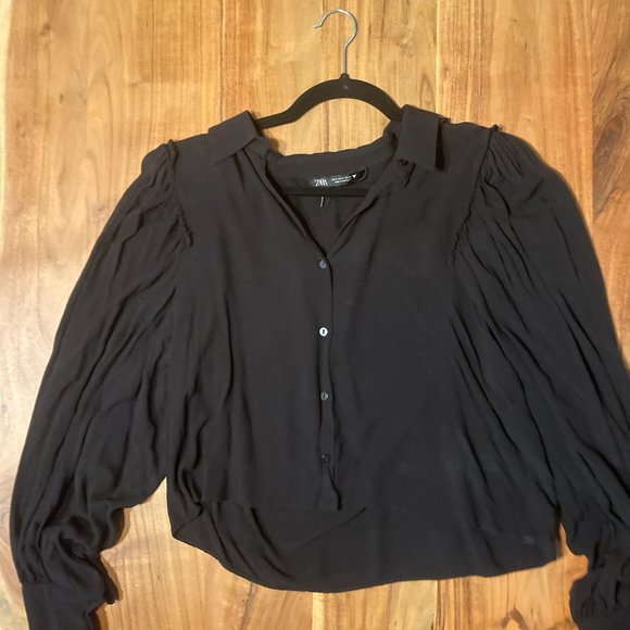 Zara Black Full Sleeve Blouse - Picture 14 of 16